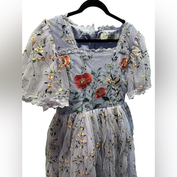 Jessakae embroidered lilac Darla dress size L - Picture 7 of 15